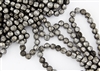 6mm Corrugated Melon Round Czech Glass Beads - Etched Antique Chrome