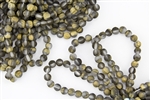 6mm Corrugated Melon Round Czech Glass Beads - Etched Crystal Gold Matte
