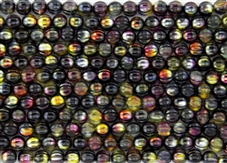 8mm Corrugated Melon Round Czech Glass Beads - Crystal Marea Jet Black