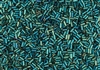 #1 Bugle 3mm Japanese Miyuki Glass Beads - Green Iris Metallic Matte #2008