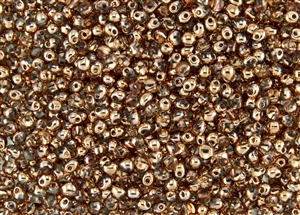 3.4mm Drop Miyuki Japanese Seed Beads - Crystal Capri/Apollo Gold