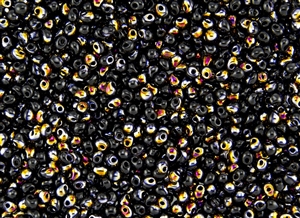 3.4mm Drop Miyuki Japanese Seed Beads - Black Sliperit