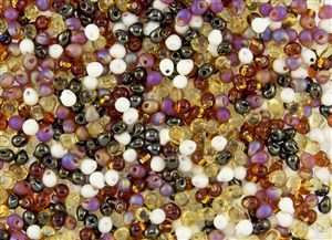 3.4mm Drop Miyuki Japanese Seed Beads - Wheatberry Mix