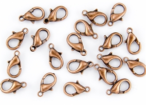 Lobster Claws Clasps 15mm - Antique Copper