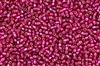 6/0 Miyuki Japanese Seed Beads - Hot Pink Silver Lined Square Hole #40