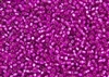 8/0 Miyuki Japanese Seed Beads - Bright Pink Silver Lined Square Hole #23A