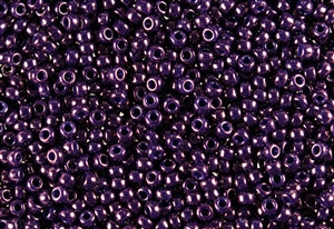 8/0 Miyuki Japanese Seed Beads - Dyed Opaque Dark Purple Luster #1474L