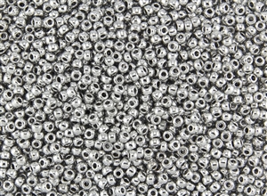 8/0 Miyuki Japanese Seed Beads with Czech Coating - Silver Metallic Covered Crystal