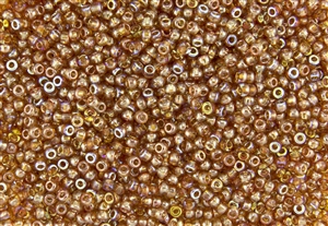 8/0 Miyuki Japanese Seed Beads with Czech Coating - Crystal Orange Rainbow