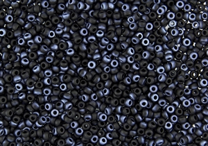 8/0 Miyuki Japanese Seed Beads with Czech Coating - Black Lagoon Matte