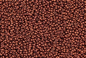 8/0 Miyuki Japanese Seed Beads with Czech Coating - Antique Copper Metallic Matte