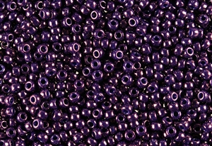 11/0 Miyuki Japanese Seed Beads - Dyed Opaque Dark Purple Luster #1474L