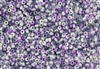 11/0 Miyuki Japanese Seed Beads with Czech Coating - White Opaque Funky Purple