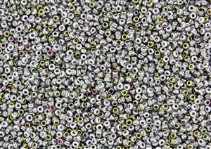 11/0 Miyuki Japanese Seed Beads with Czech Coating - White Opaque Vitrail