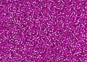 15/0 Miyuki Japanese Seed Beads - Bright Pink Silver Lined Square Hole #23A