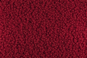 15/0 Miyuki Japanese Seed Beads - Red Opaque Matte #408F