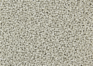 15/0 Miyuki Japanese Seed Beads - Bright Sterling Silver Plated Matte #961F