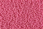 15/0 Miyuki Japanese Seed Beads - Dyed Opaque Flamingo Pink Satin #4376