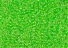 8/0 Matsuno Japanese Seed Beads - Luminous Neon Green Lined Crystal #206B