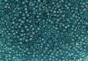 8/0 Matsuno Japanese Seed Beads - Teal / Blue Zircon Frosted Stardust #F323C