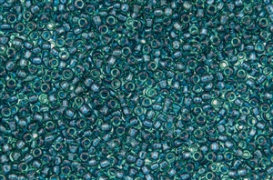 11/0 Matsuno Japanese Seed Beads - Teal / Blue Zircon Stardust Lined #323C