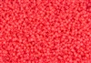 11/0 Matsuno Japanese Seed Beads - Milky Neon Bright Coral Frosted #F206A