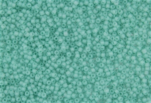 11/0 Matsuno Japanese Seed Beads - Milky Minty Seafoam Green Frosted #F219A