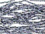 5x3mm Czech Glass Pinch Spacer Beads - Iris Purple Metallic Matte