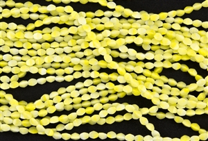5x3mm Czech Glass Pinch Spacer Beads - Lemon Drop and White