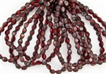 5x3mm Czech Glass Pinch Spacer Beads - Transparent Red Picasso