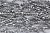 5x3mm Czech Glass Pinch Spacer Beads - Silver Metallic