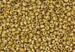 6/0 Czech Seed Beads - White Tuscan Gold Dark Travertine Picasso