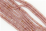 4mm Czech Glass Spacer Beads Rondelles - Half Pink Lumi