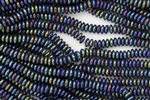 6mm Czech Glass Spacer Beads Rondelles - Shiny Iris Blue Metallic