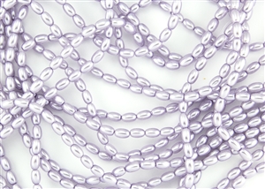 Glass Rice Pearl Beads 6x4mm - Pale Lilac