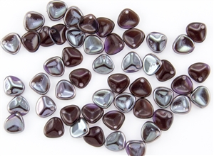 Czech Glass Pressed 8/7mm Rose Petals - Tanzanite Celsian