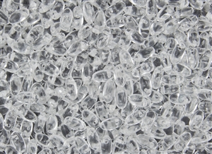 Rizo 2.5 x 6mm Czech Glass Long Rice Drop Beads - Crystal Transparent RZ245