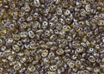 SuperDuo 2/5mm Two Hole Czech Glass Seed Beads - Transparent Crystal Picasso SD711