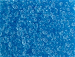 SuperDuo 2/5mm Two Hole Czech Glass Seed Beads - Aqua Blue Transparent Matte SD764