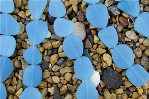 Strand of New 2013 Sea Glass Flat Freeform Beads - Opaque Blue Opal