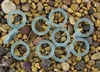 5 x Beach Sea Glass 27mm Bottle-Neck Style Rings - Light Aqua