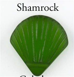 1 Sea Glass 27x29mm Shell Pendant - Shamrock Green