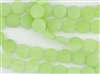 Strand of Sea Glass 12mm Puffed Coin Beads - Opaque Sea Foam