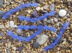 Strand of Sea Glass Nugget Beads - Light Sapphire