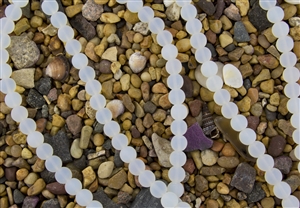 Strand of Sea Glass 10mm Round Beads - Moonstone Opal