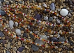 Strand of Sea Glass 4mm Round Beads - Jewel Corn Mix