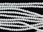 Strand of Sea Glass 4mm Round Beads - Opaque White