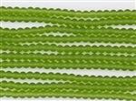 Strand of Sea Glass 6mm Round Beads - Lime Green
