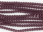 Strand of Sea Glass 6mm Round Beads - Medium Amethyst