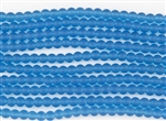 Strand of Sea Glass 6mm Round Beads - Pacific Blue